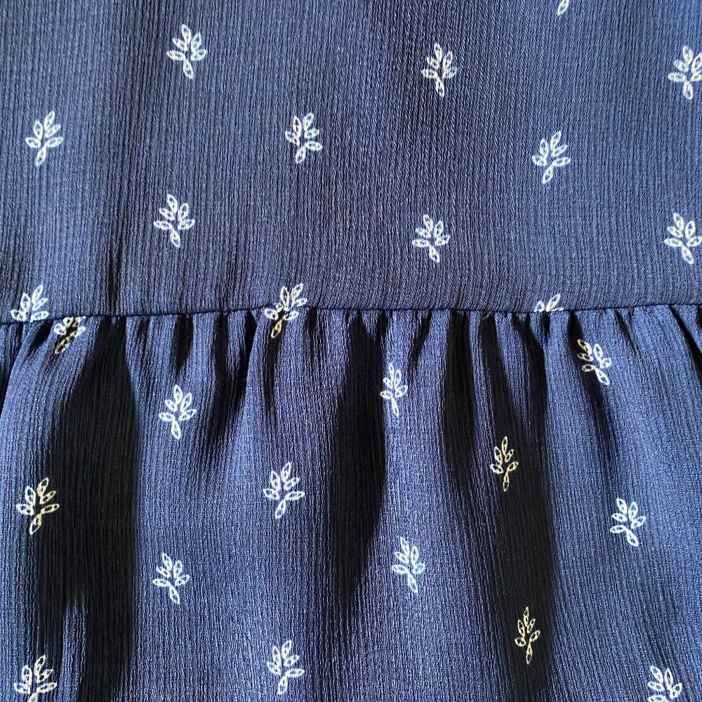 Navy Patterned Blouse - image 3